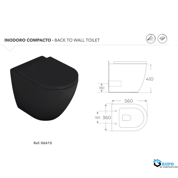 Pack inodoro compacto Negro Brillo COLECCIÓN VERONA