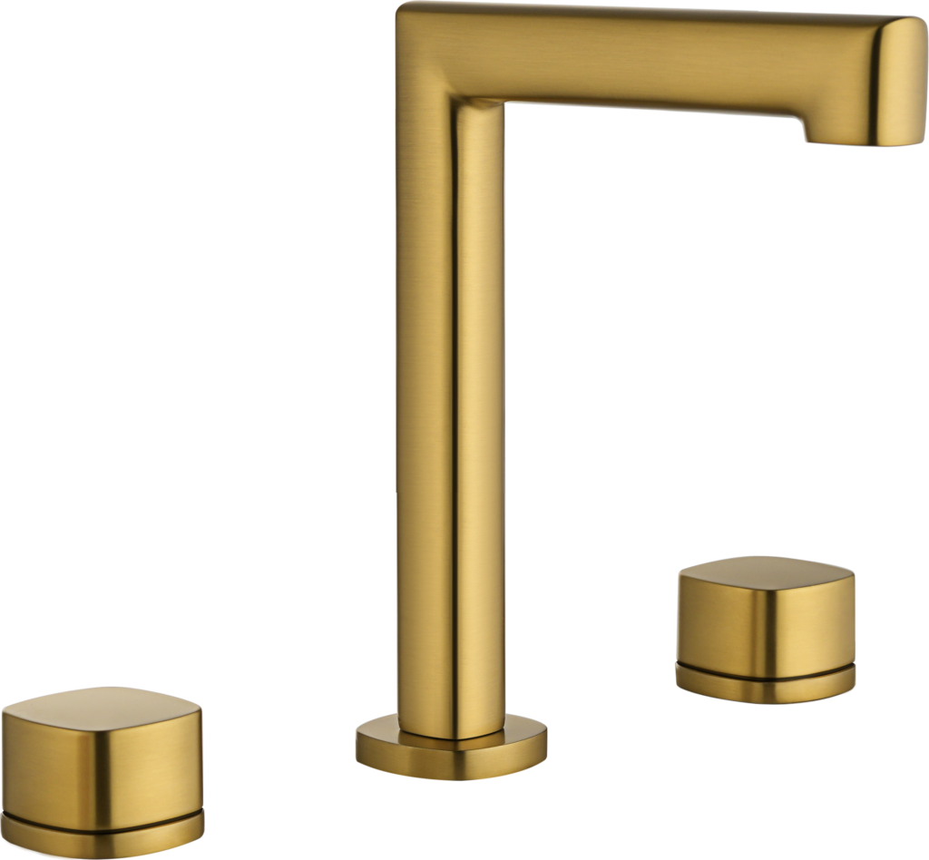 Bimando lavabo serie Toscana en oro cepillado