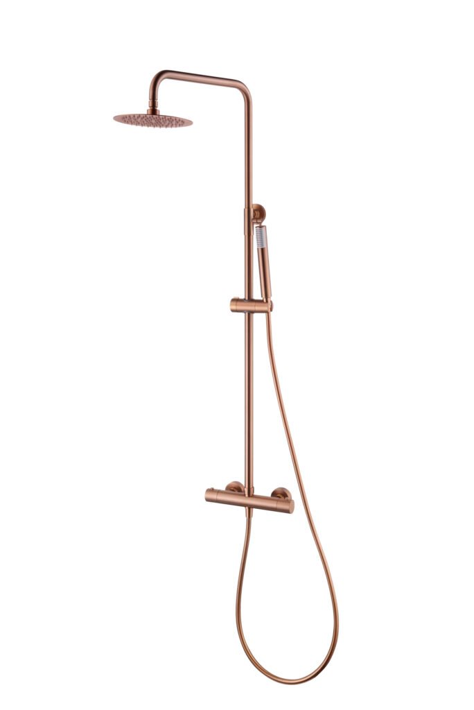 Barra de ducha termostática oro rosa cepillado serie Monza IMEX