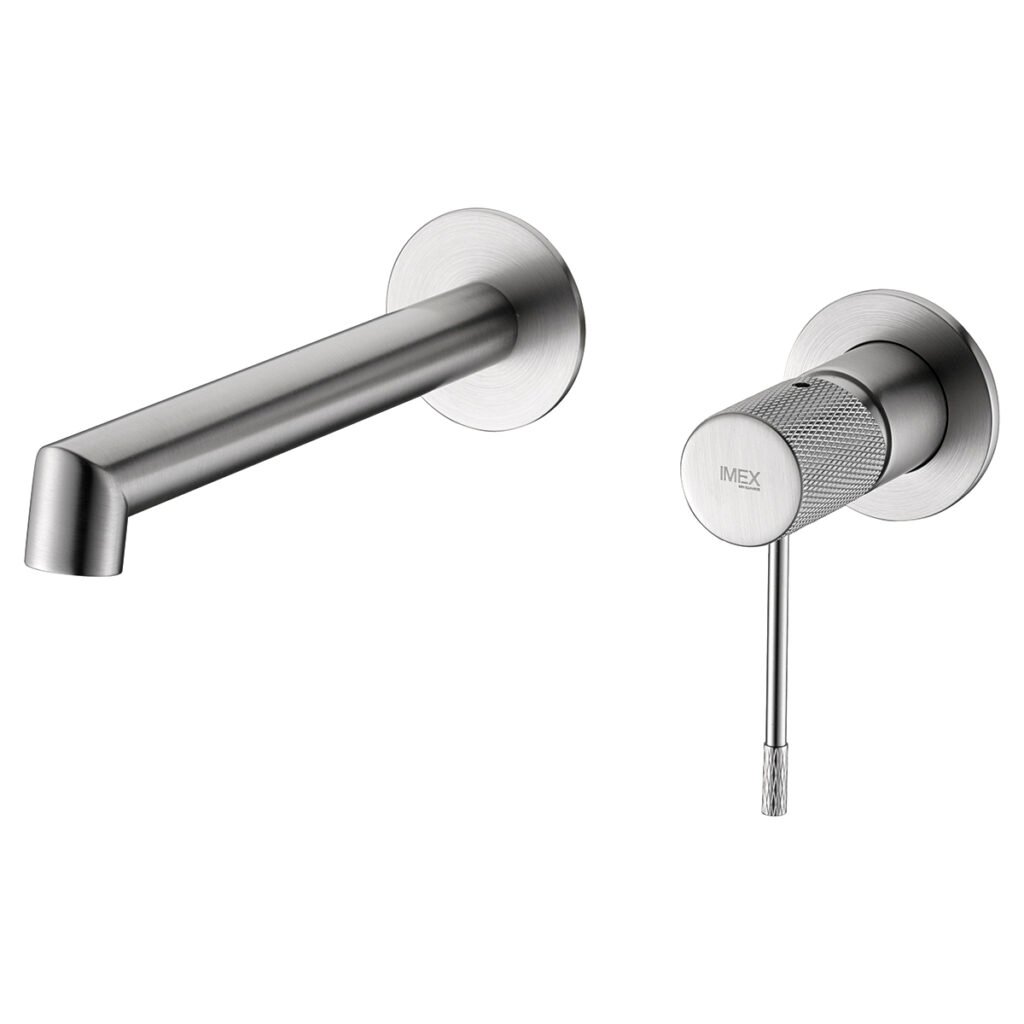 Grifo de lavabo empotrado monomando níquel cepillado serie Line IMEX