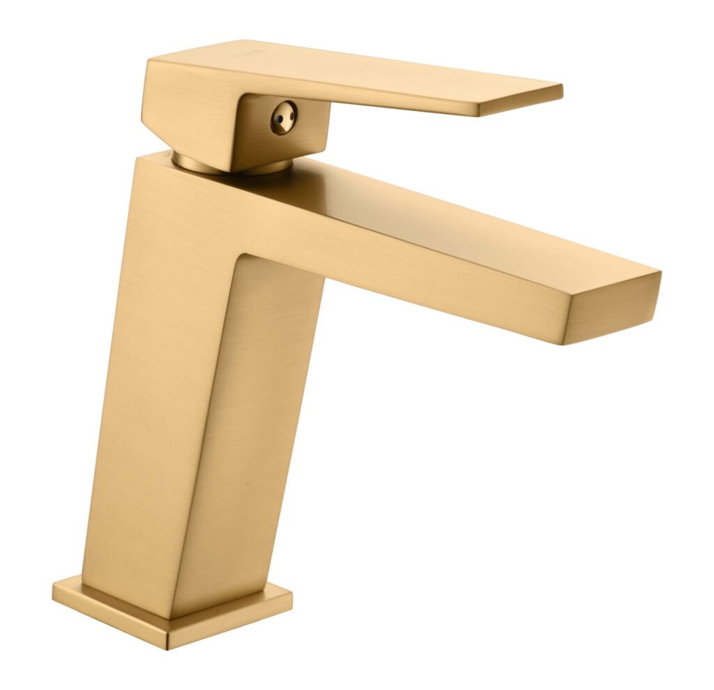 Monomando de lavabo oro cepillado serie Art IMEX