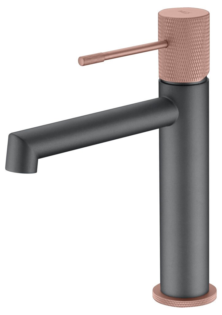 Monomando de lavabo gris mate/ champagne serie Line IMEX