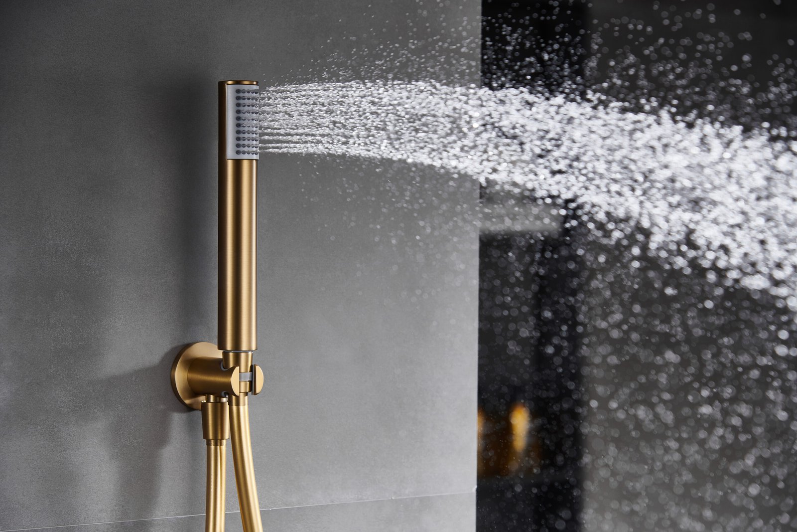 Conjunto de ducha monomando empotrado oro cepillado serie Monza IMEX - Imagen 3