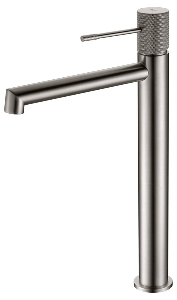 Monomando de lavabo caño alto níquel cepillado serie Line IMEX