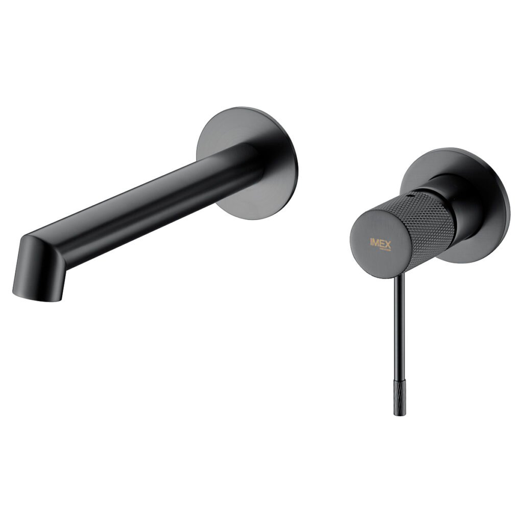 Grifo de lavabo empotrado monomando black gun metal serie Line IMEX