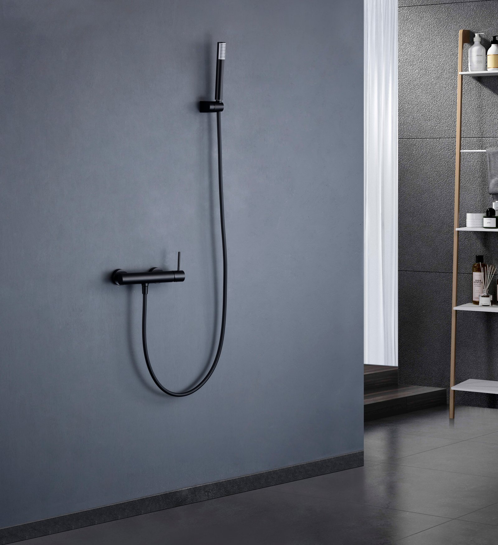 Grifería de ducha monomando negro mate serie Monza IMEX - Imagen 2