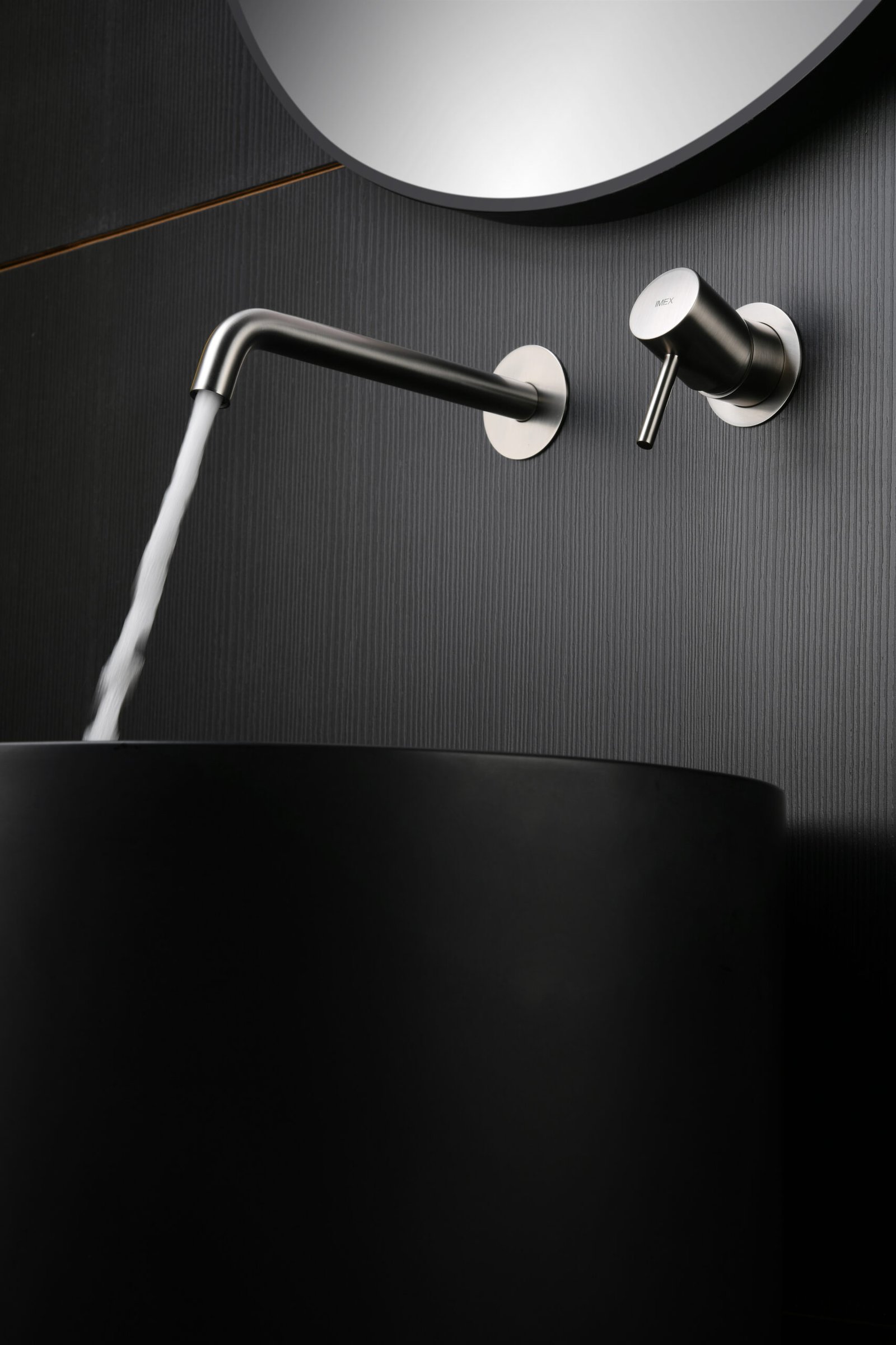 Grifo de lavabo empotrado monomando níquel cepillado serie Monza IMEX - Imagen 3