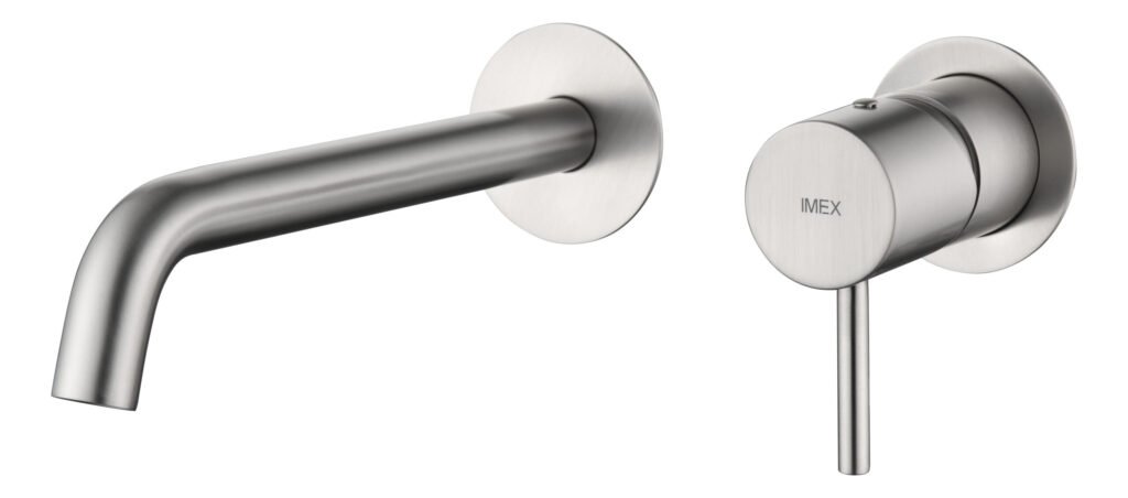 Grifo de lavabo empotrado monomando níquel cepillado serie Monza IMEX
