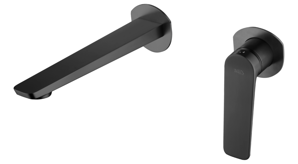 Grifo de lavabo empotrado monomando negro mate serie Nápoles IMEX