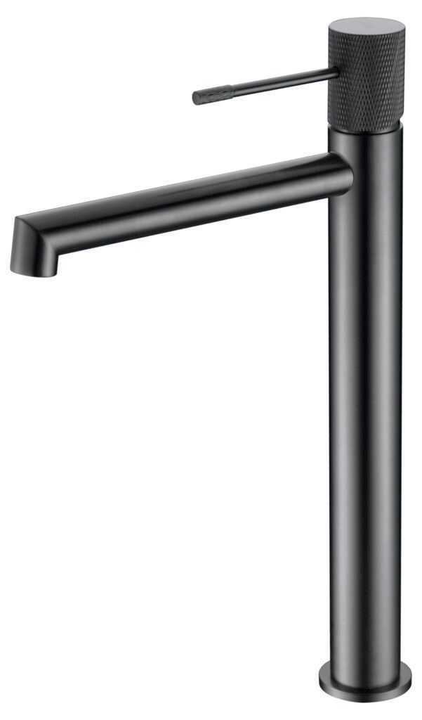 Monomando de lavabo caño alto black gun metal serie Line IMEX