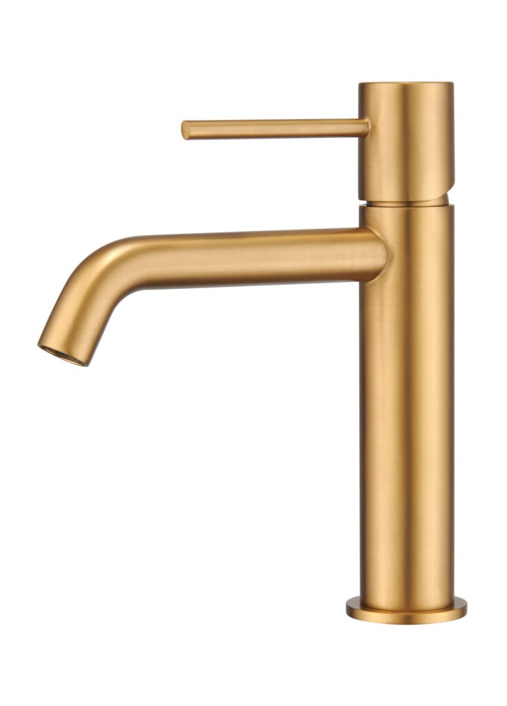 Monomando lavabo oro cepillado serie Monza IMEX