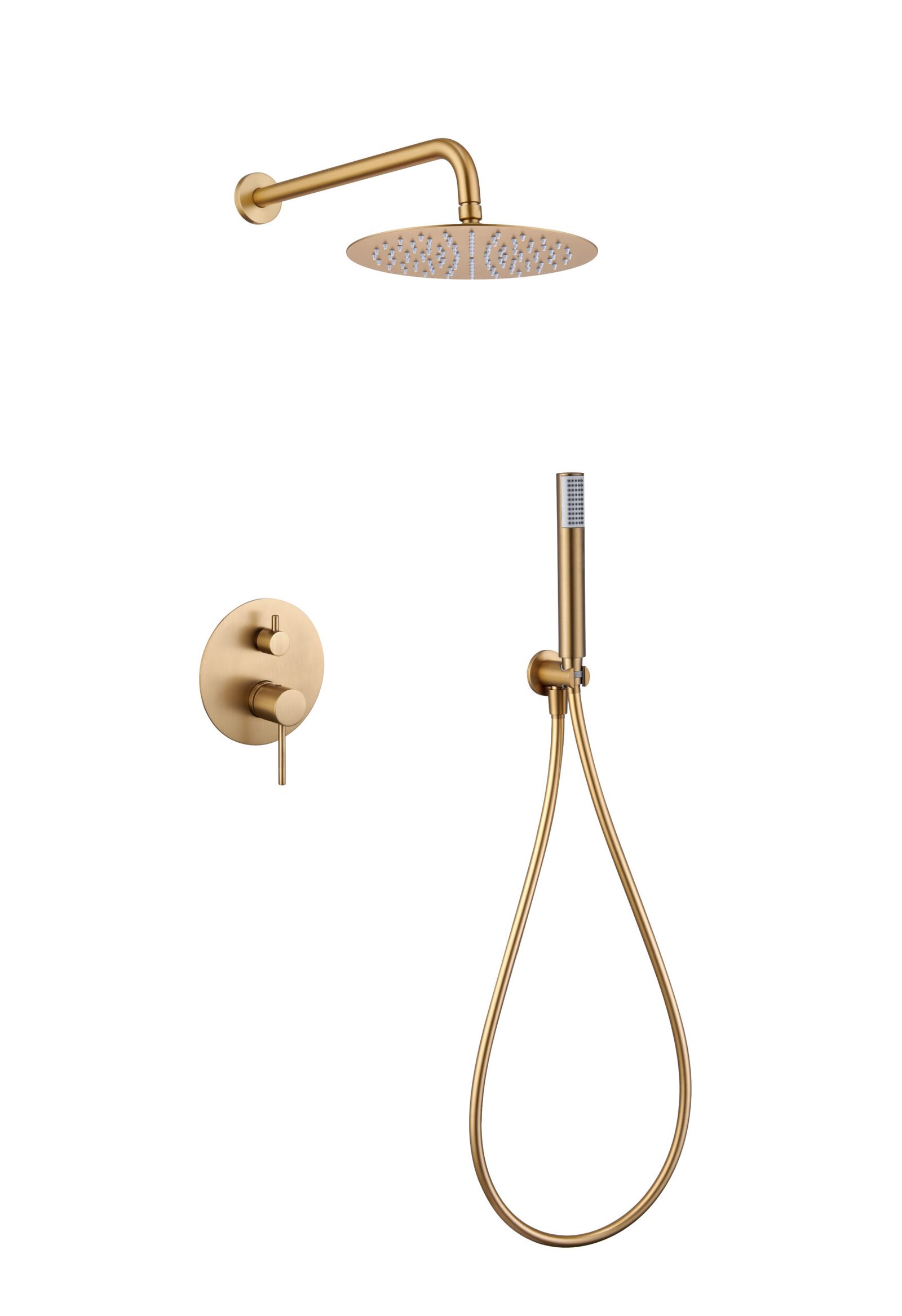 Conjunto de ducha monomando empotrado oro cepillado serie Monza IMEX