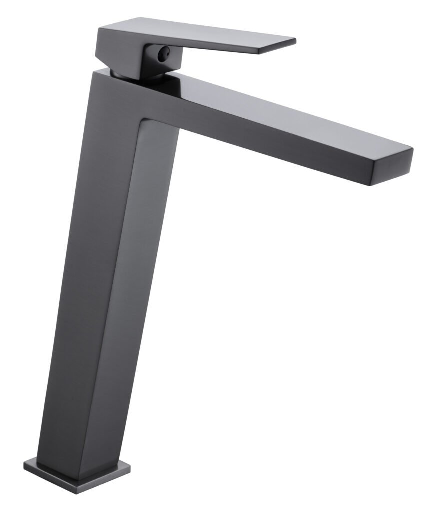 Monomando de lavabo caño alto black gun metal serie Art IMEX