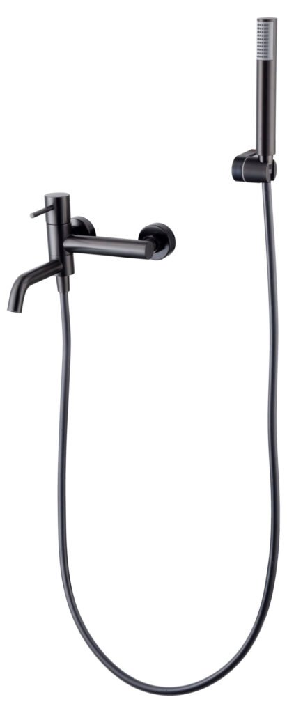 Grifería baño y ducha monomando black gun metal serie Monza IMEX