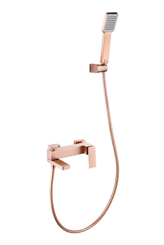 Grifería de baño y ducha monomando oro rosa cepillado serie Pisa IMEX