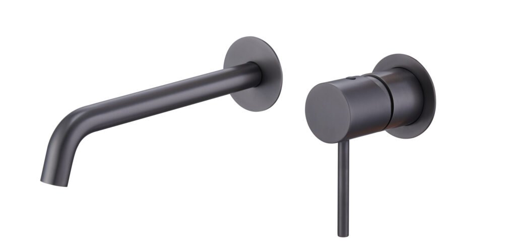 Grifo de lavabo empotrado monomando black gun metal serie Monza IMEX