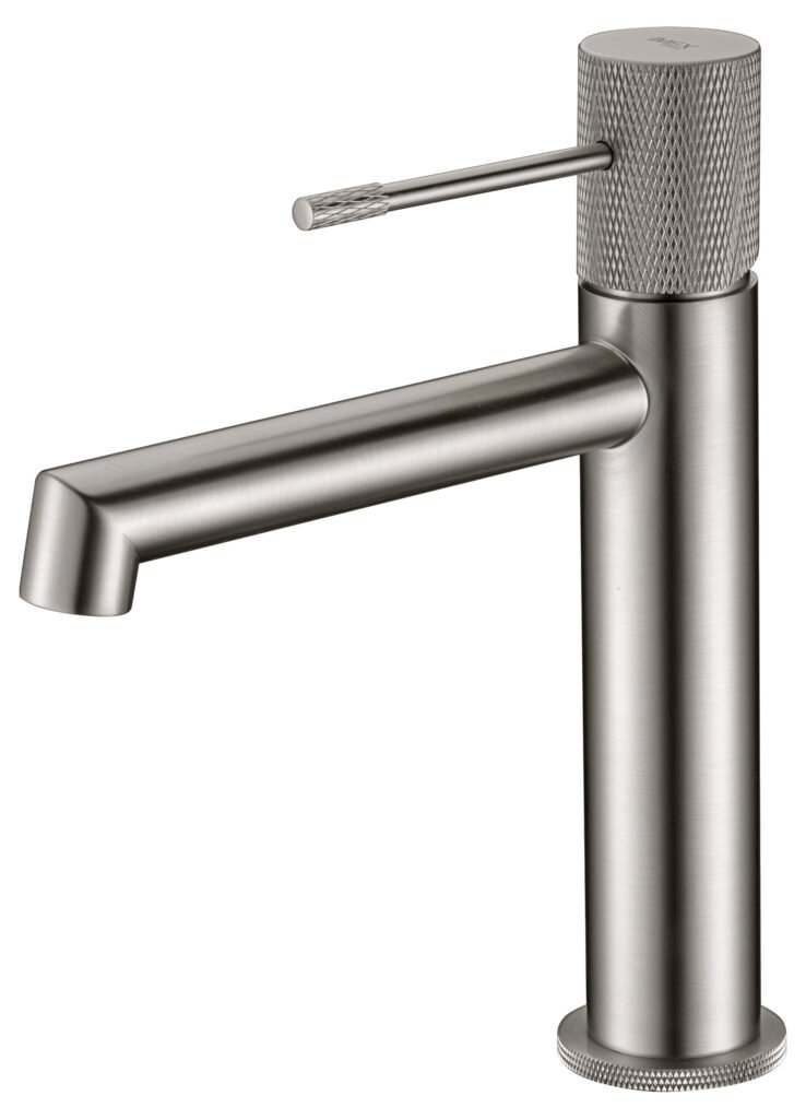 Monomando de lavabo níquel cepillado serie Line IMEX