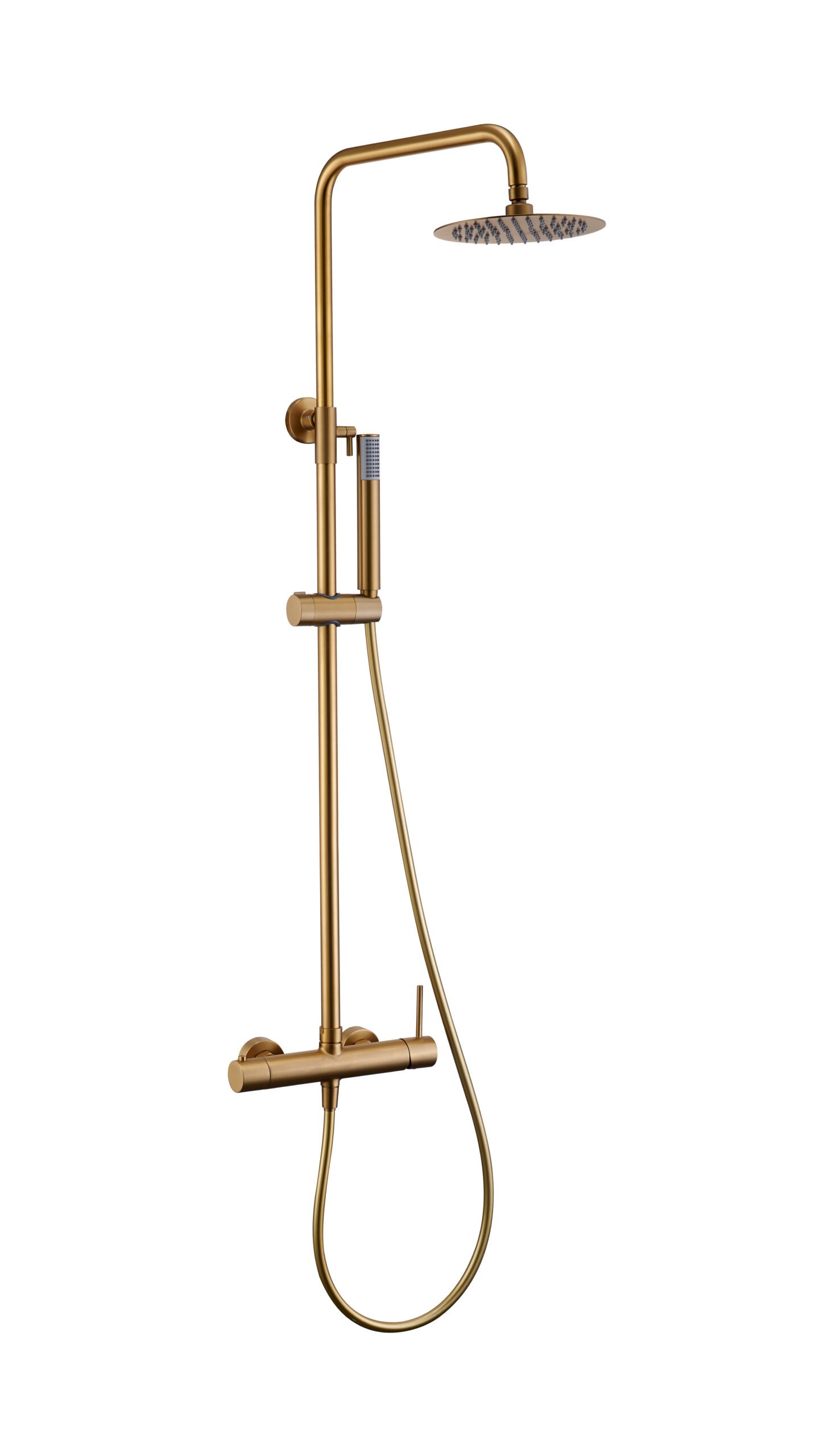 Barra de ducha monomando oro cepillado serie Monza IMEX