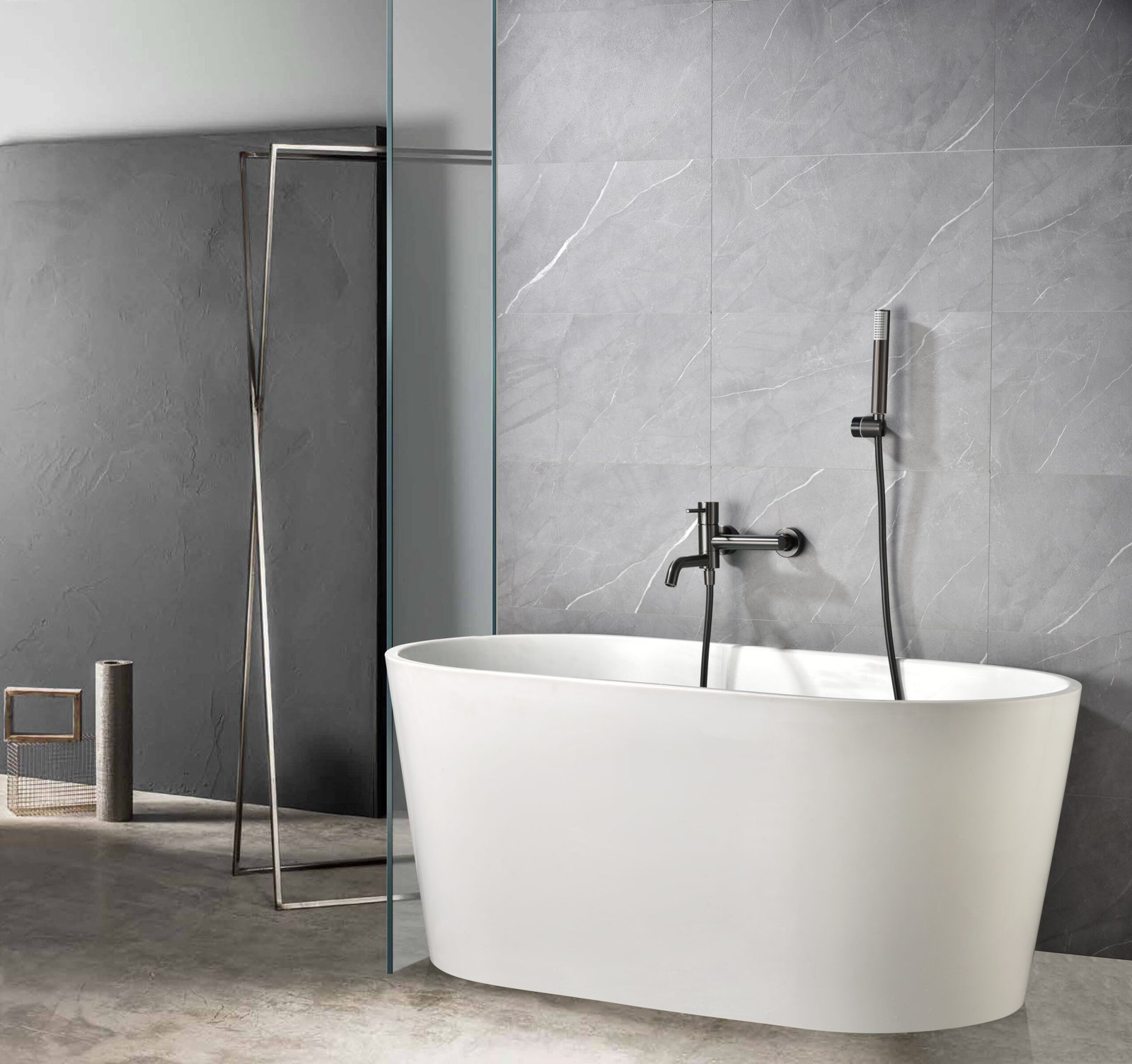 Grifería baño y ducha monomando black gun metal serie Monza IMEX - Imagen 2
