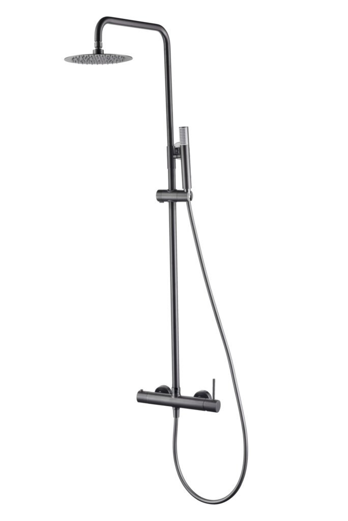 Barra de ducha monomando black gun metal serie Monza IMEX