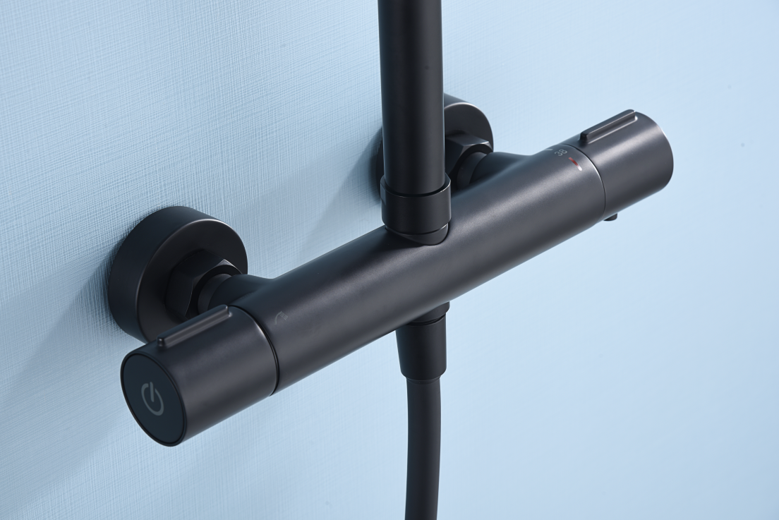 Barra de ducha termostática negro mate serie Eco-Kent IMEX - Imagen 2