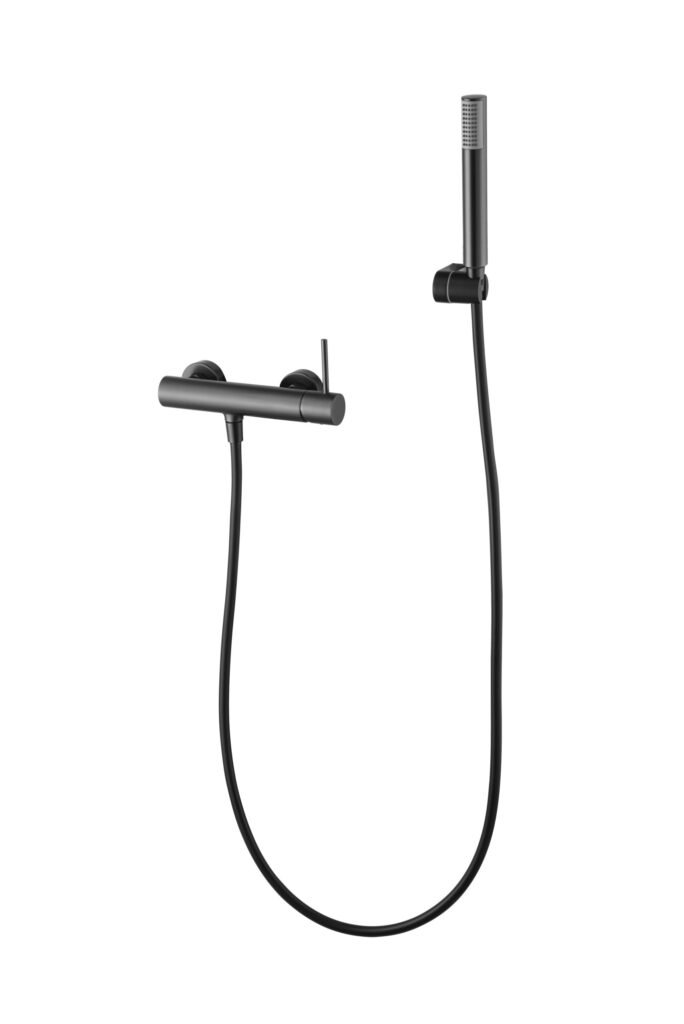 Grifería de ducha monomando black gun metal serie Monza IMEX