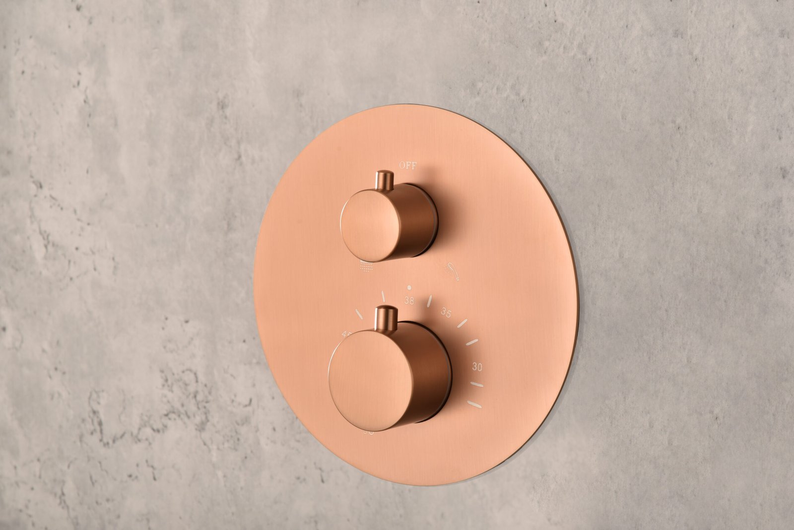 Conjunto de ducha termostático empotrado oro rosa cepillado serie Tívoli IMEX - Imagen 2