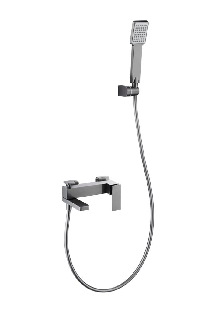 Grifería de baño y ducha monomando black gun metal serie Pisa IMEX
