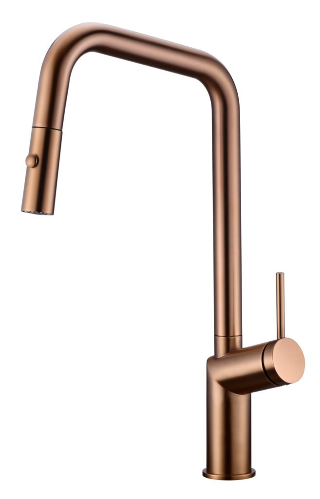 Grifo de cocina extraíble IMEX Bonn en oro rosa cepillado — imagen principal