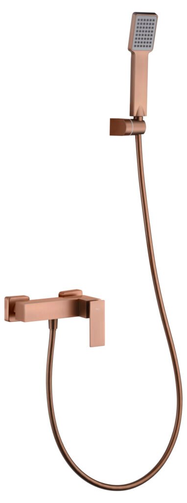 Grifería de ducha monomando oro rosa cepillado serie Pisa IMEX