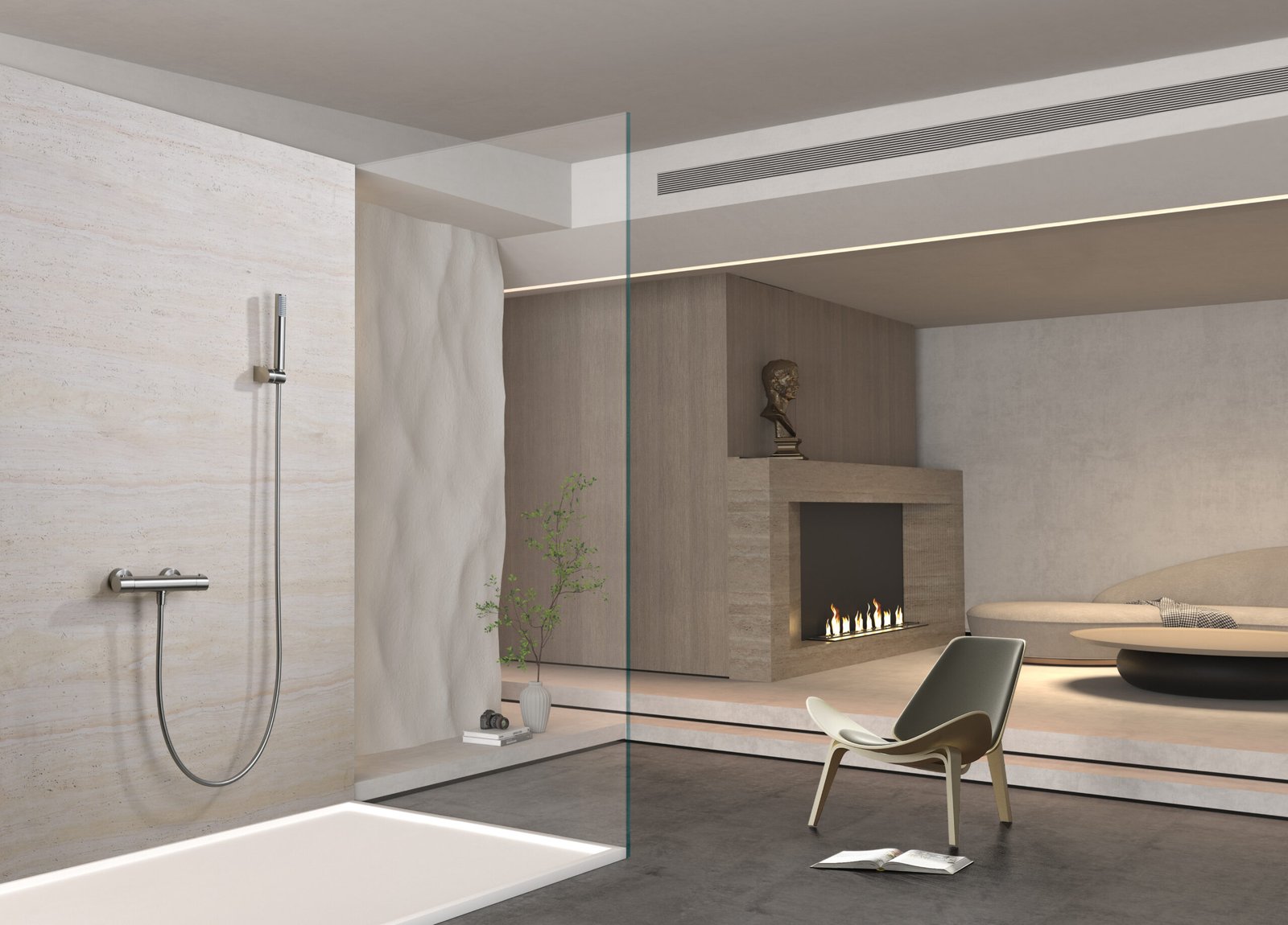 Grifería ducha termostático níquel cepillado serie Monza IMEX - Imagen 4