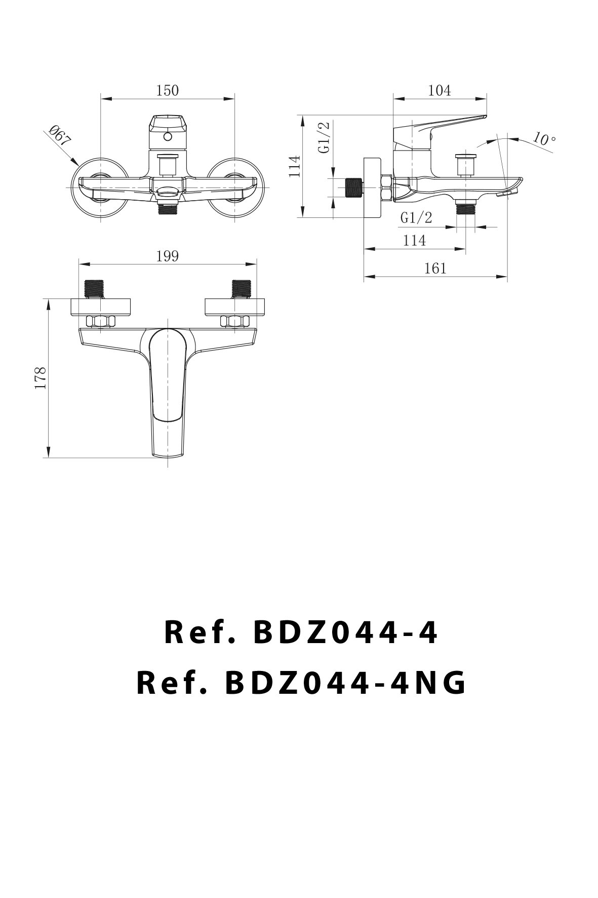 Grifo de baño/ducha mod. Belgica cromado IMEX - Imagen 3