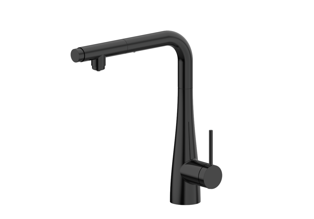 Grifería de cocina osmosis monomando extraible serie Split negro mate IMEX