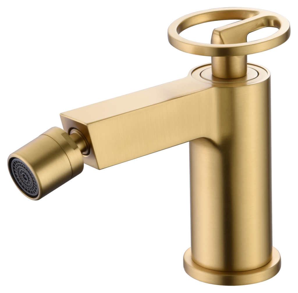 Monomando de bidé IMEX Olimpo BDC033-2OC — oro cepillado