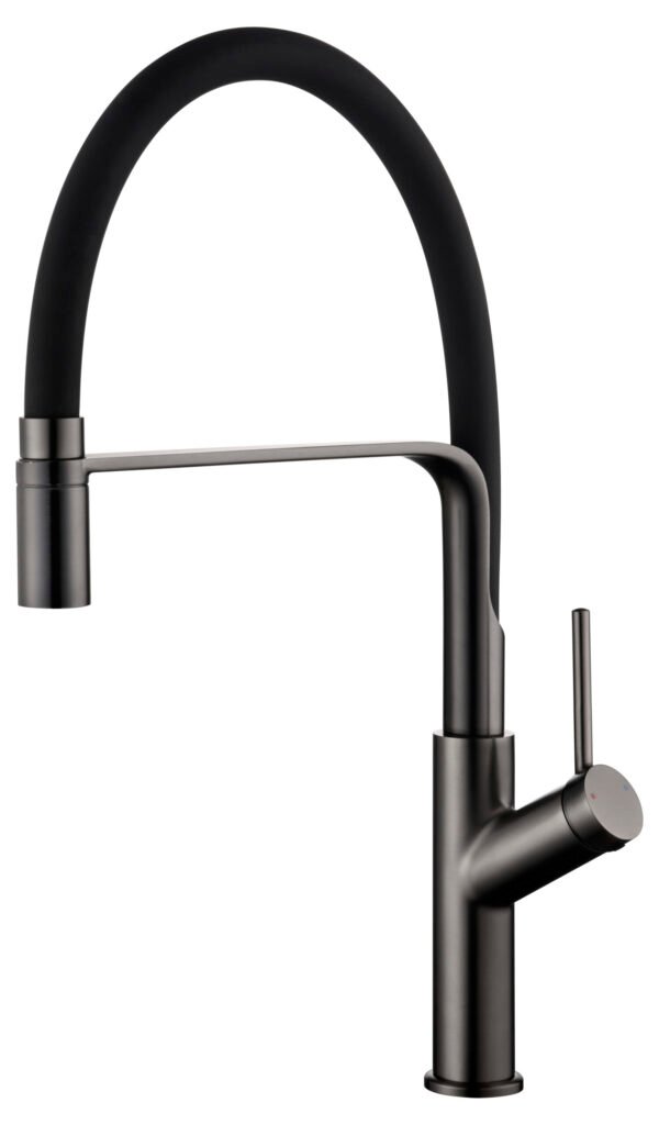 Grifería de cocina monomando flexible Black Gun Metal serie Sena IMEX