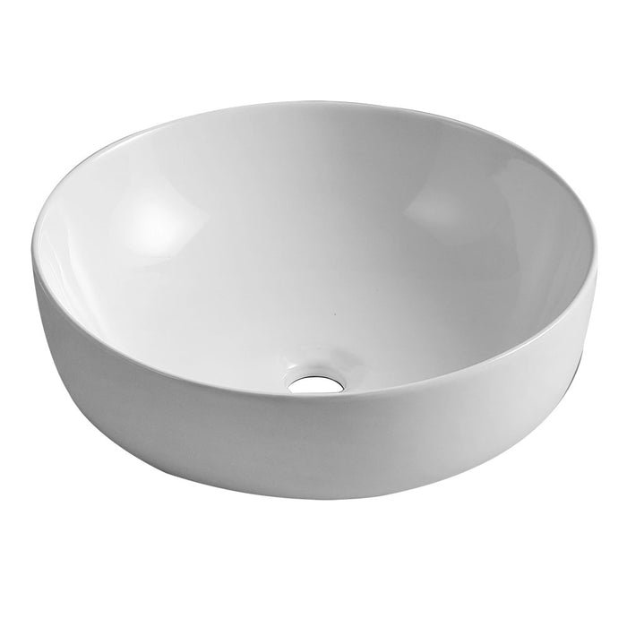 Lavabo redondo sobre encimera Llavisan 509084, acabado Blanco