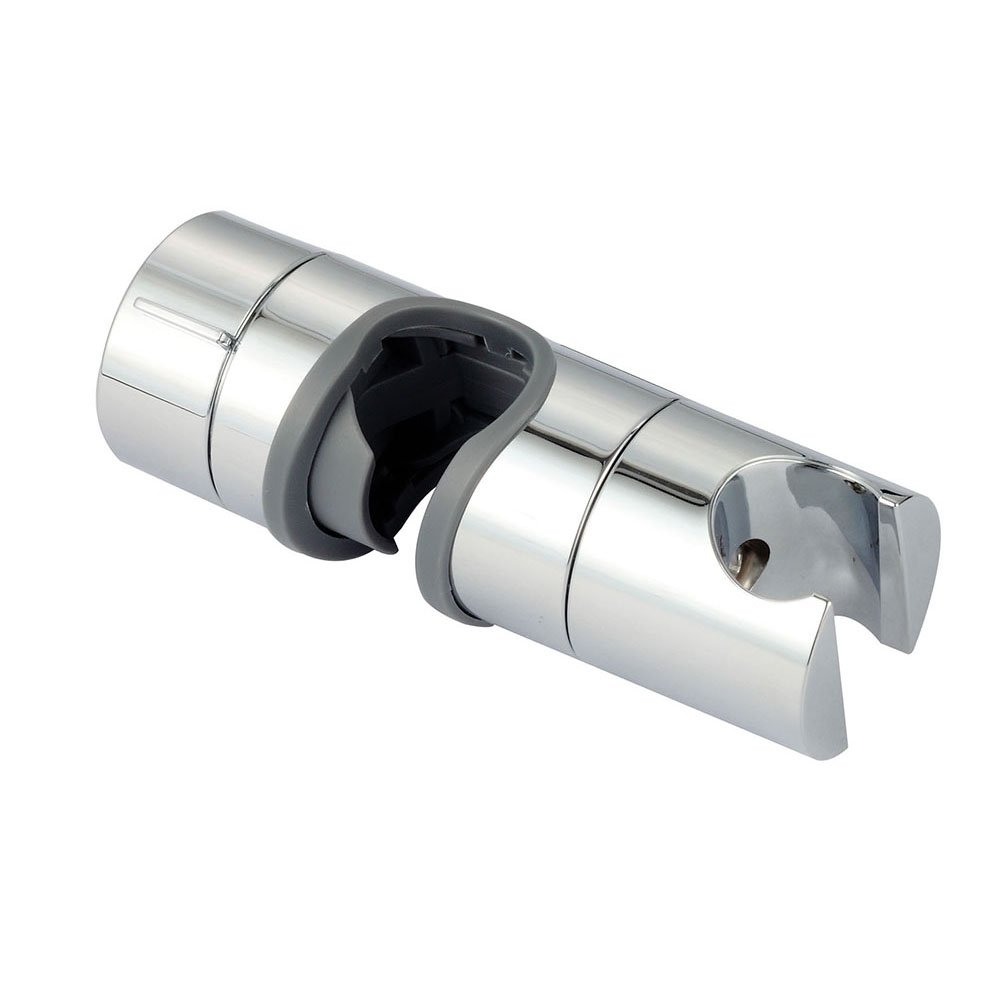 Soporte deslizante cromado para barra de ducha redonda de Llavisan L341111; vista completa.