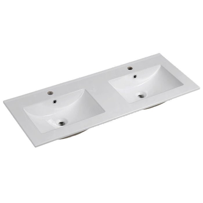 Lavabo Vanguard de dos senos Llavisan 509034, Blanco, vista completa