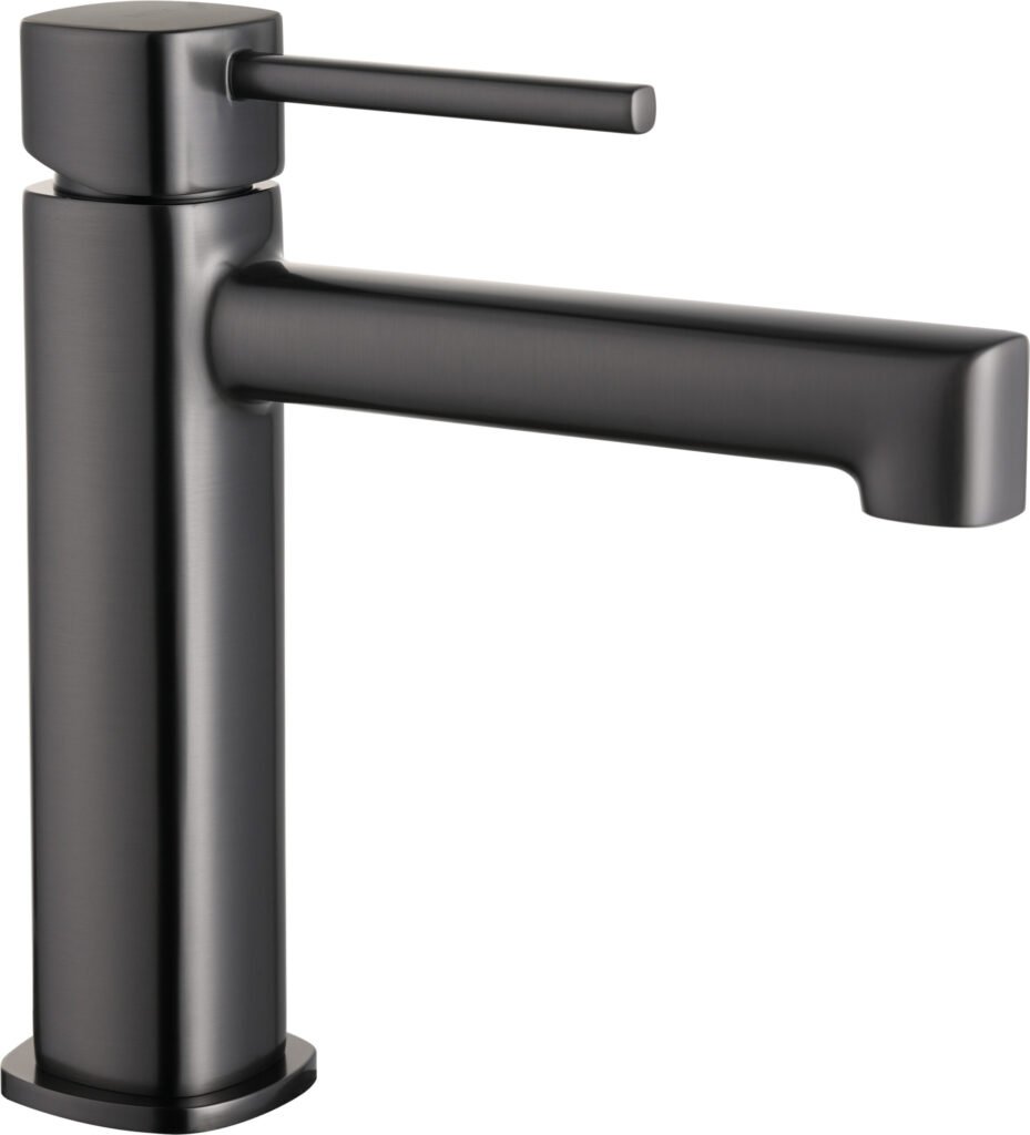 Monomando lavabo serie Toscana en black gun metal