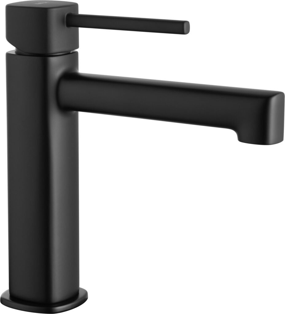 Monomando lavabo serie Toscana en negro mate