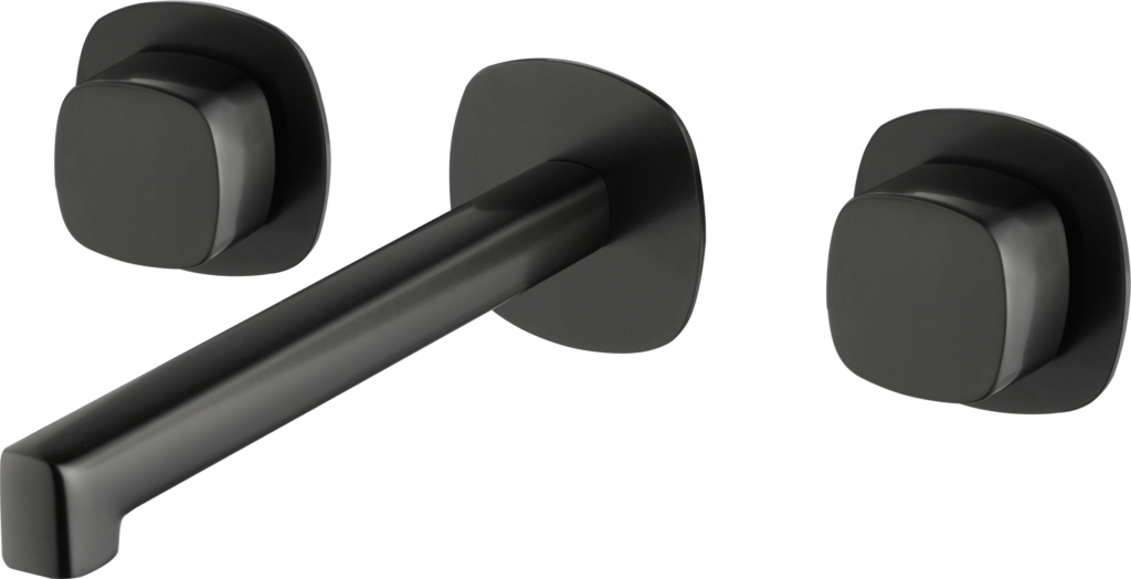 Grifo de lavabo empotrado bimando serie Toscana en black gun metal
