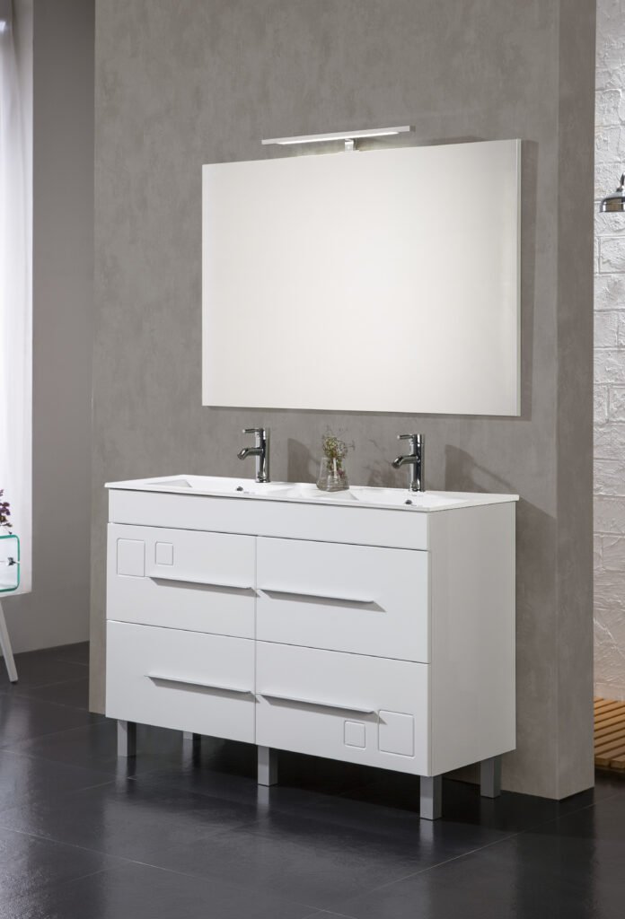 Mueble de baño Claudia con lavabo · 4 cajones · 120 cm