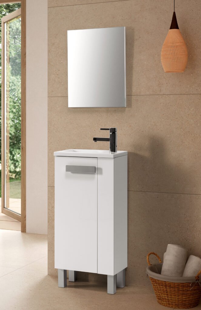Mueble de baño Camille con lavabo y espejo rectangular · 40 cm