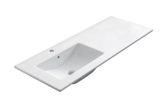 Lavabo cerámico desplazado · 100 cm