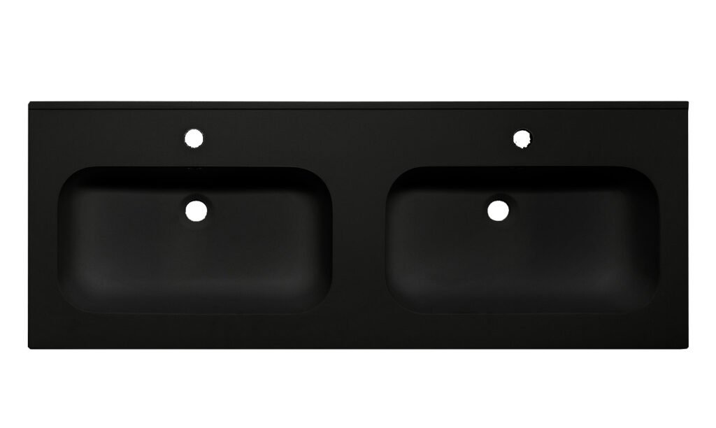 Lavabo de resina · 2 senos · Negro