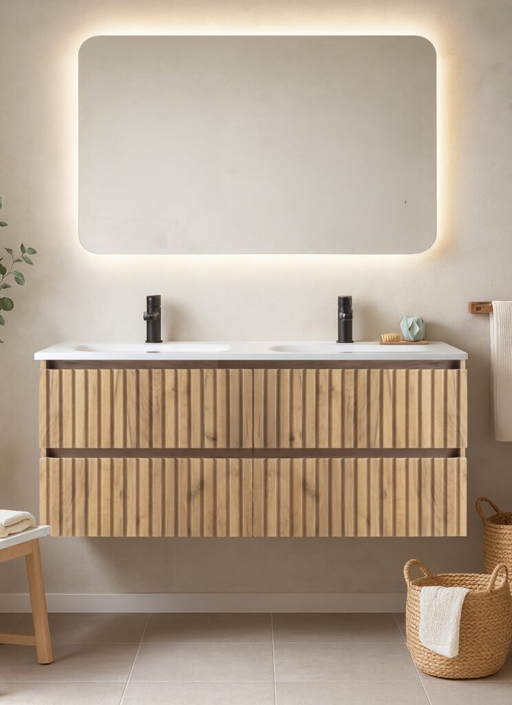 Priscille · conjunto de cuatro cajones con lavabo doble