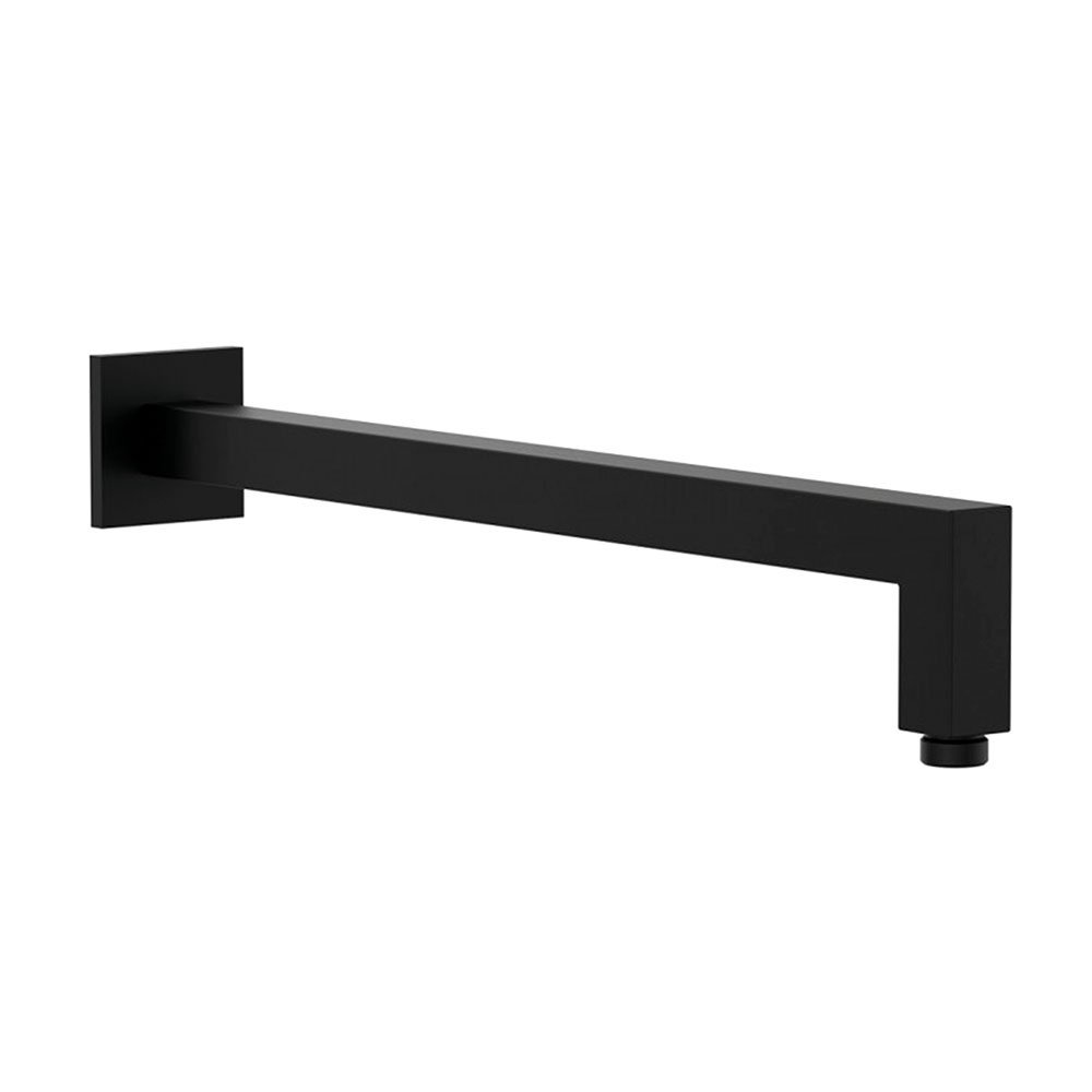 Brazo de ducha cuadrado de pared de 40 cm · Negro
