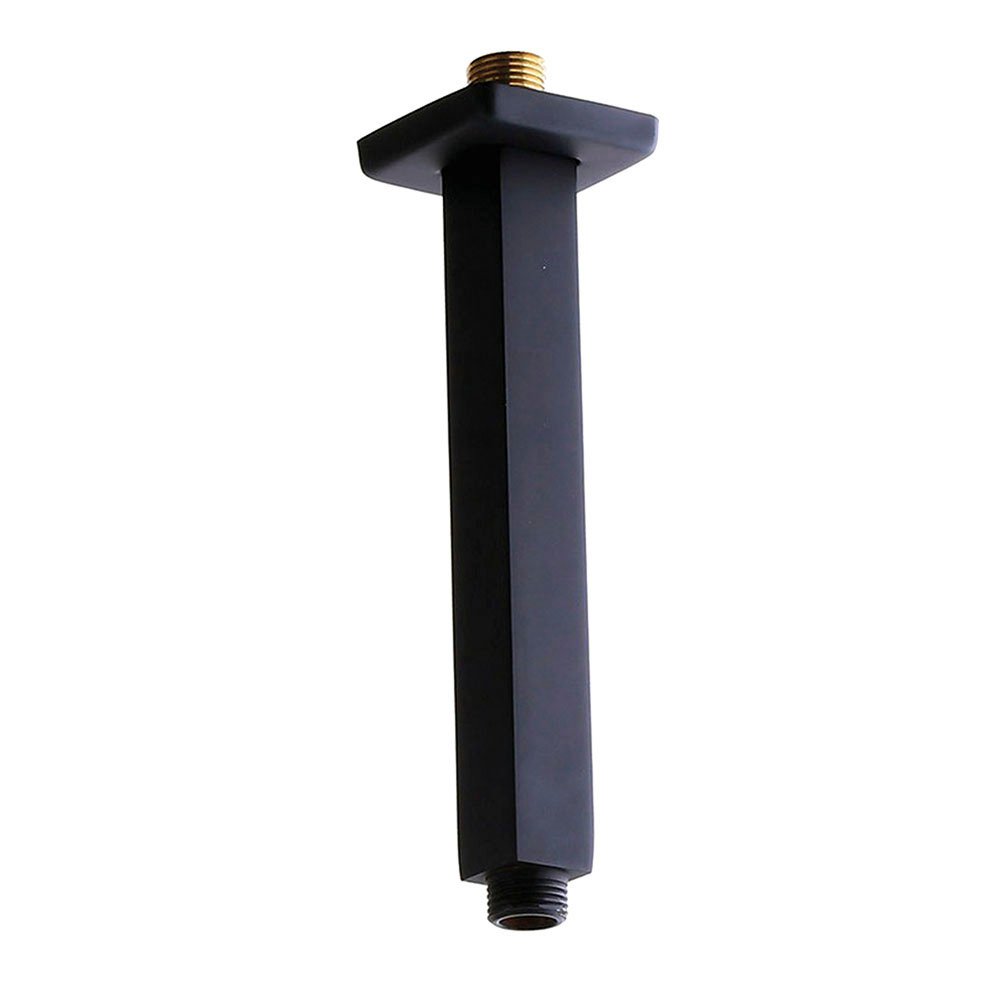 Brazo de ducha cuadrado de techo de 20 cm · Negro