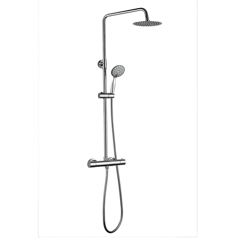 Columna de ducha termostática Tacto Frío Plus redonda, cromo