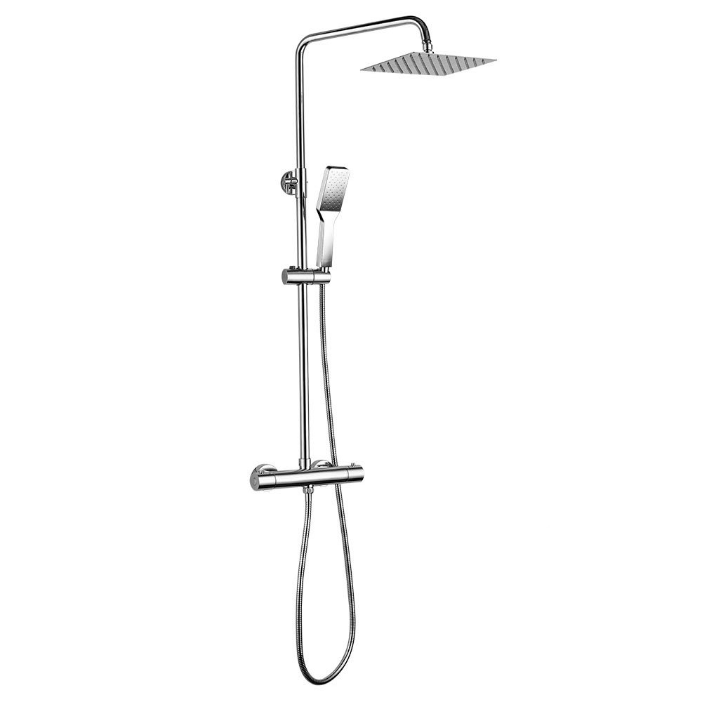Columna de ducha termostática Tacto Frío Plus cuadrada, cromo